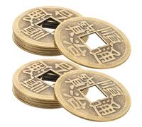 LRXIYODE 12 Pièces Feng Shui Coins Vintage Brass Craft Accessory for Wealth and Health Protection Chinese Divination Metal Coins Car Hanging Decor