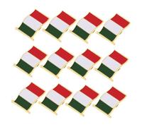 LRXIYODE 12 pièces Lot de Broches Drapeau Italien Fer avec Finition Émaillée Épingles à Revers avec Fermoir Sécurisées pour Décorations de Fête Italiennes