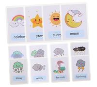 LRXIYODE 12 pièces Mots Vue Météo Apprentissage Garçon Fille Cognition Anglais Plastifiées Résistantes Jeu Educatif Préscolaire