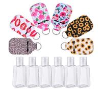 LRXIYODE 12 pièces Set de Couvre-bouteilles Rechargeables Portable pour Flacon Parfum Voyage avec Anneaux Porte-clés Protection Légère pour Flacons Subdivision pour Avion et Déplacements