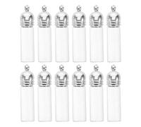 LRXIYODE 12 Pièces Transparent Glass Wish Bottle Pendant Mini Fillable Aromatherapy Hanging Charm For Jewelry Travel And Holiday Decor