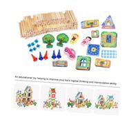 LRXIYODE 128 Pièces Puzzle Maison Bois DIY Modèle Educatif Bois Écologique Créatif pour Garçon Fille Décoration de Bureau et Cadeau