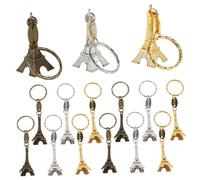 LRXIYODE 15 pièces Lot de Porte-clés Tour Eiffel Alliage de Zinc Accessoires Suspendus pour Sacs et Décoration de Voyage Souvenirs Résistants et Détaillés Multi Usage Personnel ou Cadeaux