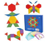 LRXIYODE 155 pièces Puzzle Bois Coloré avec Blocs de Motifs Variés Éducatif Montessori pour Garçon Fille Activités Apprentissage Préscolaire avec Sac de Rangement