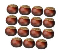 LRXIYODE 16 Fausses Noix Réalistes en Mousse Modèles Alimentaires Décoratifs pour Maison Cuisine Décorations 16 Pièces Fausses Châtaignes Accessoires pour Fêtes et Artisanat