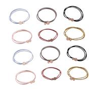 LRXIYODE 18 pcs Élastiques Cheveux Solides pour Femmes et Filles Accessoires Cheveux Vintage Alliage Variées Couleurs Assorties Noir Brique Rose Coréen Bleu Gris Kaki pour Coiffures sans