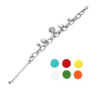 LRXIYODE 1ensemble Bracelet Inoxydable Avec Pendentif Forme De Cœur Bracelet Aromathérapie Avec Noyaux Coton Diffuseur Accessoire Élégant Pour Femmes
