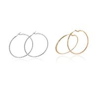 LRXIYODE 1Paire Boucles Oreilles pour Femmes Grand Argenté Simples et Élégantes Parfaites pour et Dames pour Toutes Occasions