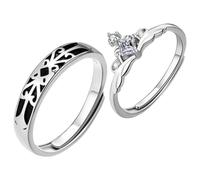 LRXIYODE 1paire Couple Promise Adjustable Rhinestone Opening for Couples Finger Accessories for