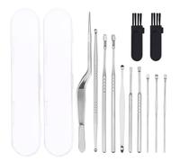 LRXIYODE 2 ensembles Curette Oreille Acier Inoxydable Double Tête Kit Nettoyage Cérumen Sécurisé et Portable Outils Oreilles Pratiques pour Adultes