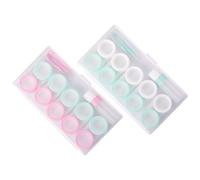 LRXIYODE 2 Ensembles Étui Lentilles de Contact Petit Format avec Boîte de Rangement et Pince Amovible Lot pour Transport Sécurisé et Entretien Quotidien