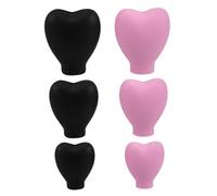LRXIYODE 2 ensembles Protections Pinceaux Maquillage Silicone Noir Rose Set Organisateur Voyage Étui Poussière pour Pinceaux Paupières et Visage
