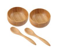 LRXIYODE 2 ensembles Set de bols et cuillères en bois naturel pour mélange de masque facial Kit écologique pour soins DIY léger et facile à nettoyer accessoire maison