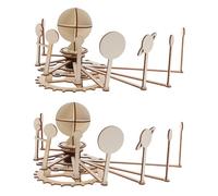 LRXIYODE 2 Ensembles Solar System Puzzle Kit DIY Wooden Nine Planets Model Educational Stem Science Toy for Family School Classroom