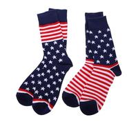 LRXIYODE 2 paires Chaussettes Coton pour Hommes Motif Drapeau Américain Rayé Design Mode Confortable et Respirant Lot Style Skate Urbain