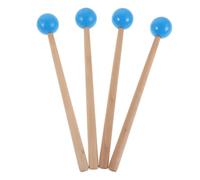 LRXIYODE 2 Paires Maillets de Percussion en Bois et Caoutchouc, Lot de 4 Pièces, Couleur Bleue, pour Marimba, Xylophone et Carillon, Baguettes Polyvalentes pour École, Scène et