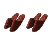 LRXIYODE 2 Paires Pantoufles Invité Épaisses et Légères Souliers Maison Confortables Lot de Couleur Café Antidérapantes et Lavables Machine Accessoires pour Visiteurs