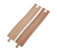 LRXIYODE 2 pièces Accessoires de Circuit Bois Rails Courbes Durables et Écologiques pour Train Bois Montage Éducatif pour Garçon Fille Compatible Extension de Voie Modélisme Ferroviaire