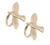 LRXIYODE 2 Pièces Bagues Paix Réglables Acier Inoxydable Anneaux Ouverts Vintage pour Femmes Symboles Harmonie et Liberté de Bijoux Rétro Durables et Confortables