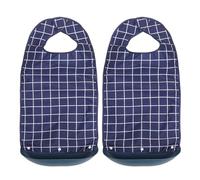 LRXIYODE 2 Pièces Bavoirs Imperméables Réutilisables pour Personnes Âgées Protection Large et Lavable avec Ramasse-miettes Optionnel pour Seniors