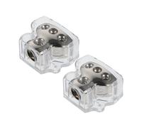 LRXIYODE 2 pièces Bloc de Distribution Alimentation Auto Voies Répartiteur de Transparent pour Système Audio Voiture Protection Multi Amplificateurs avec Boîtier Aux Impacts Entrée Sorties
