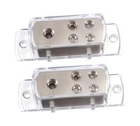 LRXIYODE 2 pièces Bloc de Distribution Audio Voiture Voies Alliage de Zinc Bornier de Alimentation Amplificateur et Rouille Installation Simple