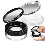 LRXIYODE 2 pièces Boîte à Poudre Compacte avec Houppette Récipient Voyage pour Poudre Design Mesh Élastique Format Pratique et Léger pour Maquillage Quotidien