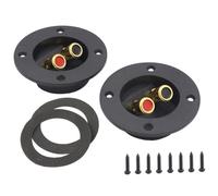 LRXIYODE 2 pièces Boîte de Audio Voies pour Subwoofer Voiture Bornier à Poste de Liaison Doré Connecteur Rapide pour Câble Haut-Parleur Installation Facile pour Système Audio sans Fil et