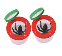 LRXIYODE 2 pièces Boîte Loupe Insectes avec Double Lentilles et Observatoire Portable pour Exploration Naturelle Conteneur Transparent avec Couvercles Rouge et Vert Jeu Educatif Plein Air