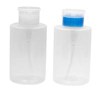 LRXIYODE 2 pièces Bouteilles Distributeur Liquide Lot de Bouteilles Transparentes et Bleues pour Vernis à Ongles et Produits de Maquillage Flacons Pression Recharges Pratiques