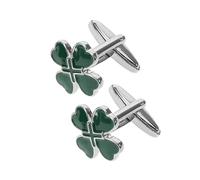 LRXIYODE 2 Pièces Boutons de Manchette Irlandais Cœur Vert pour Hommes Élégants Mariage Affaires Cérémonie