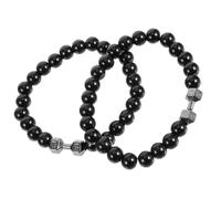 LRXIYODE 2 Pièces Bracelet Haltère Avec Billes Noires Pour Homme Et Femme Bijou Unique Et Lot Adapté à Toutes Occasions
