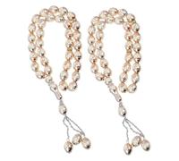 LRXIYODE 2 pièces Bracelets de Perles de Prière Musulmanes Perles Acryliques Multicolores avec Compteur Arabe Léger pour Méditation et Dévotion