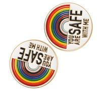 LRXIYODE 2 pièces Broche Émail Arc Ciel Colorée Collier Pin Broche Brochettes Badge Fierté Simple pour