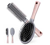 LRXIYODE 2 pièces Brosse Démêlante Ronde Résistante pour Cheveux Bouclés et Secs Peigne Coiffant Ergonomique pour Femmes Set de Brosses Styling Polyvalentes Abs
