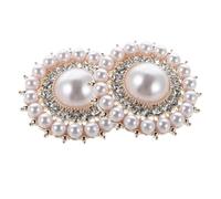 LRXIYODE 2 Pièces Clips de Chaussures Décoratifs Blancs avec Perles et Amovibles pour Talons et Escarpins Femmes Boucles Élégantes pour Mariage et Tenue Professionnelle Lot