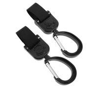 LRXIYODE 2 pièces Crochets Poussette Rotatifs et Lot de Installation Facile avec Attache pour Sacs et Accessoires Fixation Stable et Réutilisable Noir