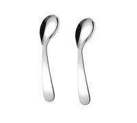 LRXIYODE 2 pièces Cuillère Dapprentissage Garçon Fille Acier Inoxydable Cuillère Courbée Poignet pour Garçon Fille Couverts Sûrs et Durables pour Alimentation Infantile