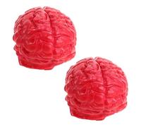 LRXIYODE 2 Pièces Décoration Halloween Réaliste Latex Cerveaux Humains Factices Flexible pour Farces et Ambiance Effrayante