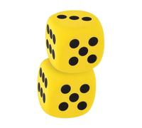 LRXIYODE 2 Pièces Dés Géants Mousse EVA Jaune avec Coins Arrondis Dés Ludiques pour Événements et Activités Classe Accessoires Sécurisés pour Jeux Éducatifs et Interactifs Garçon Fille