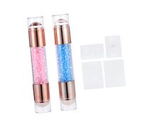 LRXIYODE 2 pièces Double Ended Nail Stamper Kit Transparent Milky Small Plastic For Salon And Home Nail Art Stamping Easy Use For French Manicure Designs