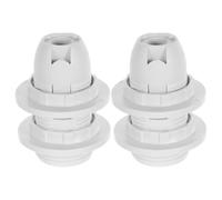 LRXIYODE 2 Pièces Douille pour Lampe E14 en Plastique Blanc Base de Lampe à Vis Complète Pièces de Rechange pour Luminaires pour Candélabres sur Pied