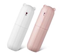 LRXIYODE 2 pièces Étui Brosse à Dents de Voyage Portable avec Couvercle Boîte de Rangement Compacte et Multifonction Protège Brosse pour Camping et Déplacements Design et Pratique