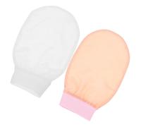LRXIYODE 2 pièces Exfoliants Faux Soie pour Visage et Corps Doux et Efficaces pour Éliminer Cellules Mortes Pack Double pour Toilette et Élégantes Rose et Blanc