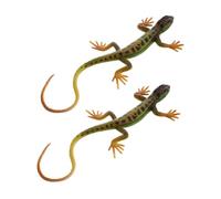 LRXIYODE 2 Pièces Figurines Lézard Réalistes Jouets Reptiles Plastique Décoration Artificielle pour Blagues et Fêtes Halloween Accessoires Éducatifs et Décoratifs