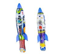 LRXIYODE 2 pièces Jouets Fusée Gonflable pour Garçon Fille Lot de Lanceur Manuel et Jouets Extérieur pour Activités et Fêtes Fusées et Adaptées Aux Garçon Fille