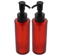 LRXIYODE 2 Pièces Lot de Flacons Pompe Rechargeables Verre Ambré Rouge Vin pour Huile Démaquillante Lotion Shampooing Distributeurs Cosmétiques Anti-uv Pratiques pour Voyage et Usage