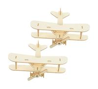 LRXIYODE 2 pièces Maquette Avion Bois DIY à Peindre Kit Bricolage Éducatif pour Garçon Fille Créatif et Apprentissage Collaboratif