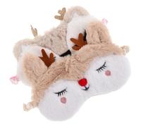LRXIYODE 2 pièces Masque de Sommeil Peluche Doux Motif Cerf Mignon pour Filles et Garçon Fille Occultant Complet pour Jeux Voyages et Vacances