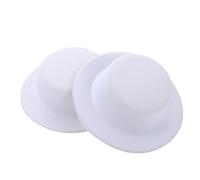 LRXIYODE 2 pièces Mini Chapeaux Hauts Forme DIY Accessoires pour Fabrication de Pinces à Cheveux Chapeaux Faits Main Feutre Blanc Décorations Coiffure Élégantes et Résistantes